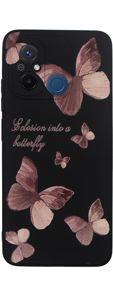Vivid Silicone Case Xiaomi Redmi 12C Butterfly Black/Pink