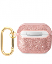 Guess Glitter Flakes Silicone Case Apple Airpods 3 Glitter Pink