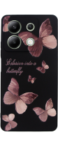 Vivid Silicone Case Redmi Note 13 4G Butterfly Black/Pink