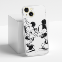 Disney Case Apple iPhone 15 Mickey and Minnie Full Print Secret White