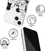 Disney Case Apple iPhone 15 Mickey and Minnie Full Print Secret White