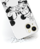 Disney Case Apple iPhone 15 Mickey and Minnie Full Print Secret White