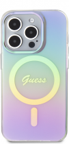 Guess Iridescent Magsafe Hard Plastic Case Apple iPhone 15 Pro Rainbow Purple