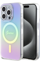 Guess Iridescent Magsafe Hard Plastic Case Apple iPhone 15 Pro Rainbow Purple