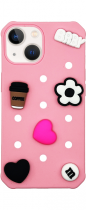 Vivid Silicone Pins Case Apple iPhone 13 Pink