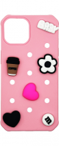 Vivid Silicone Pins Case Apple iPhone 13 Pink