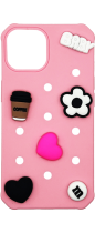 Vivid Silicone Pins Case Apple iPhone 13 Pink