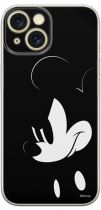 Disney Case Apple iPhone 15 Mickey Full Print Angry B/W Black