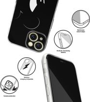 Disney Case Apple iPhone 15 Mickey Full Print Angry B/W Black