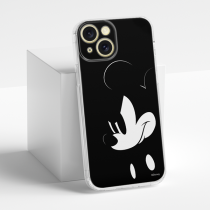 Disney Case Apple iPhone 15 Mickey Full Print Angry B/W Black