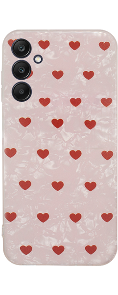 Vivid Heart Glitter Case Samsung Galaxy A25 5G Clear/Red
