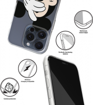 Disney Case Apple iPhone 15 Pro Mickey Partial Print Hiding Transparent