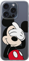Disney Case Apple iPhone 15 Pro Mickey Partial Print Hiding Transparent