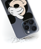Disney Case Apple iPhone 15 Pro Mickey Partial Print Hiding Transparent