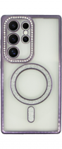 Vivid Magsafe Strass and Glitter Case Samsung Galaxy S24 Ultra Purple