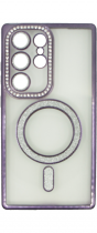 Vivid Magsafe Strass and Glitter Case Samsung Galaxy S24 Ultra Purple