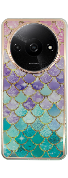 Vivid Mermaid Scale Silicone Case Redmi A3 Colorful