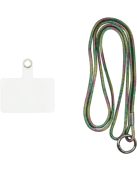 Vivid Lanyard Rhinestone Neck Strap Multicolour
