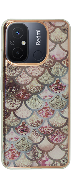 Vivid Mermaid Scale Silicone Case Xiaomi Redmi 12C Rose Gold