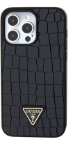 Guess Croco Triangle Logo Collection Case Apple iPhone 15 Pro Max Black