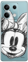 Disney Case Redmi Note 13 5G Minnie Partial Print Sketch Transparent