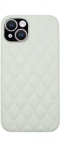 Vivid Diamond Shape PU Leather Case Apple iPhone 14 White