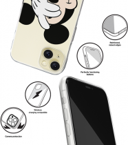 Disney Case Apple iPhone 15 Plus Mickey Partial Print Hiding Transparent