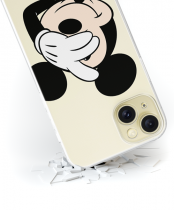 Disney Case Apple iPhone 15 Plus Mickey Partial Print Hiding Transparent