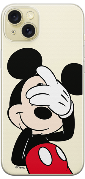 Disney Case Apple iPhone 15 Plus Mickey Partial Print Hiding Transparent