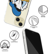 Disney Case Apple iPhone 15 Donald Partial Print Angry Transparent