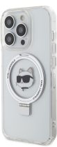 Karl Lagerfeld Magsafe Ringstand “Choupette’s Head” Hard Plastic Case Apple iPhone 15 Pro White