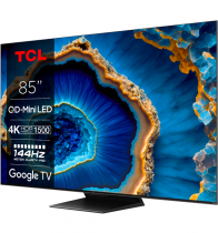 TCL 85C805 4K Mini-LED 144hz TV with QLED, Google TV and Game Master Pro 2.0 (2023)