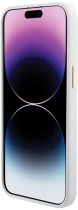 Guess 4G Strass Logo Collection Silicone Case Apple iPhone 15 Pro Max White