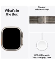 Apple Watch Ultra 2 GPS + Cellular 49mm Natural Titanium Case with Natural Titanium Milanese Loop (L