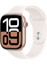 Apple Watch Series 10 GPS 42mm Rose Gold Aluminium Case with Light Blush Sport Band (S/M)