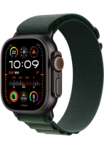 Apple Watch Ultra 2 GPS + Cellular 49mm Black Titanium Case with Dark Green Alpine Loop (Small)