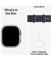 Apple Watch Ultra 2 GPS + Cellular 49mm Natural Titanium Case with Navy Ocean Band