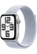 Apple Watch SE 2 GPS 40mm Silver Aluminium Case with Blue Cloud Sport Loop