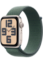 Apple Watch SE 2 GPS 44mm Starlight Aluminium Case with Lake Green Sport Loop