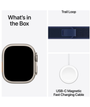 Apple Watch Ultra 2 GPS + Cellular 49mm Natural Titanium Case with Blue Trail Loop (M/L)