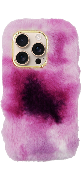 Vivid Fluffy Plush Case Apple iPhone 16 Pro Pink