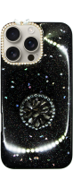 Vivid Glitter Stars Case with Holder Apple iPhone 16 Pro Max Black