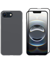 Vivid Set Gelly Case + Full Face Tempered Glass Apple iPhone 16e Black