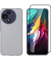 Vivid Set Gelly Case + Full Face Tempered Glass TCL 60R 5G Black