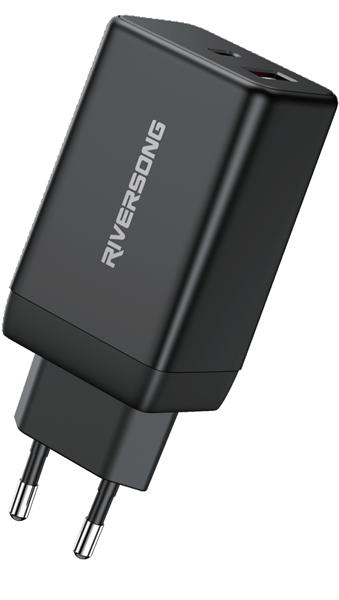 Riversong Travel Adapter PowerKub G65 Pro Dual USB Black