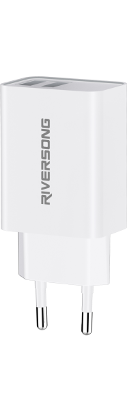 Riversong Travel Adapter SafeKub D2 2.4A Dual USB White