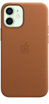 Apple Leather Case iPhone 12 mini with MagSafe Saddle Brown