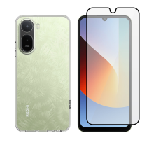 Vivid Set TPU Clear Case + Full Face Tempered Glass Redmi A7 Pro 4G