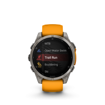 Garmin fēnix® 8 47mm AMOLED Sapphire Titanium with Spark Orange and Graphite