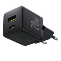 Baseus Palm Fast Charger USB-A + USB-C 20W EU Cluster Black
